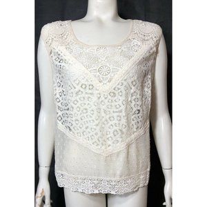 Champagne Strawberry Sleeveless Ivory Lace Camisol